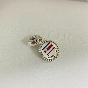 Pandora Costa Rica Flag Exclusive Dangle Charm Pendant